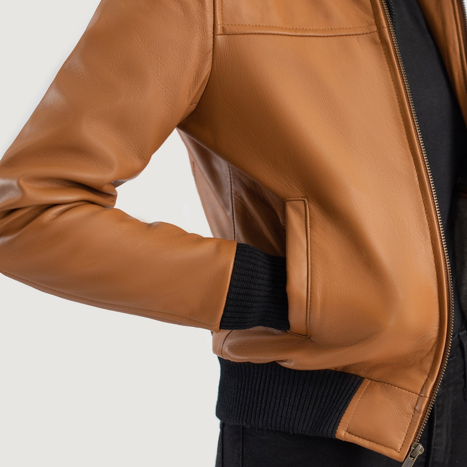 Blaze Hooded Leather Bomber Jacket