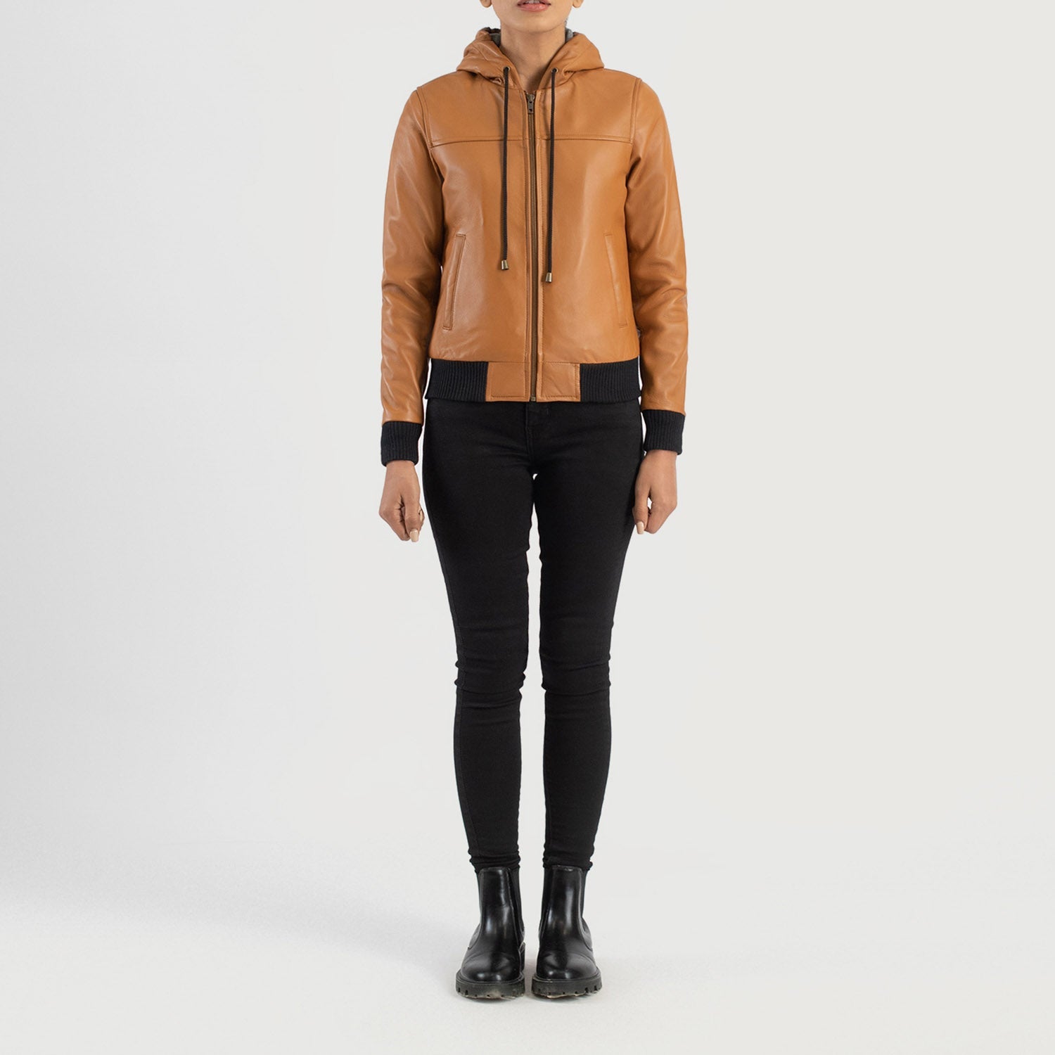 Blaze Hooded Leather Bomber Jacket