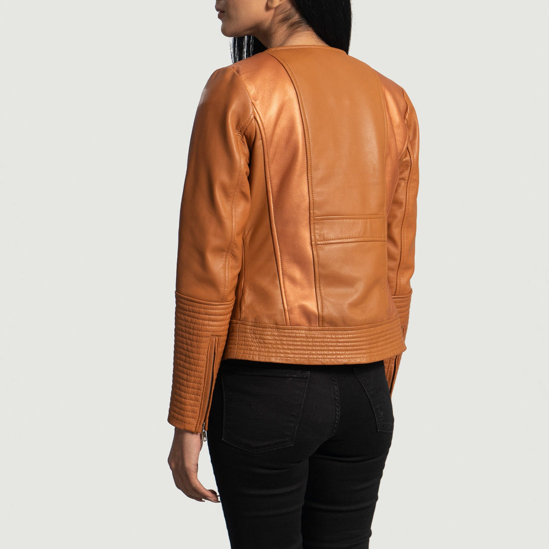 Craft Clean Tan Leather Biker Jacket