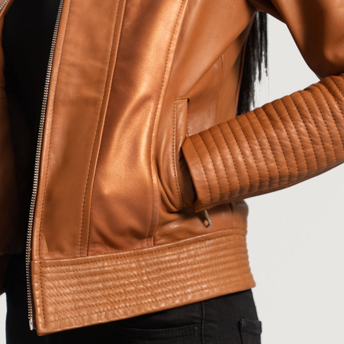Craft Clean Tan Leather Biker Jacket