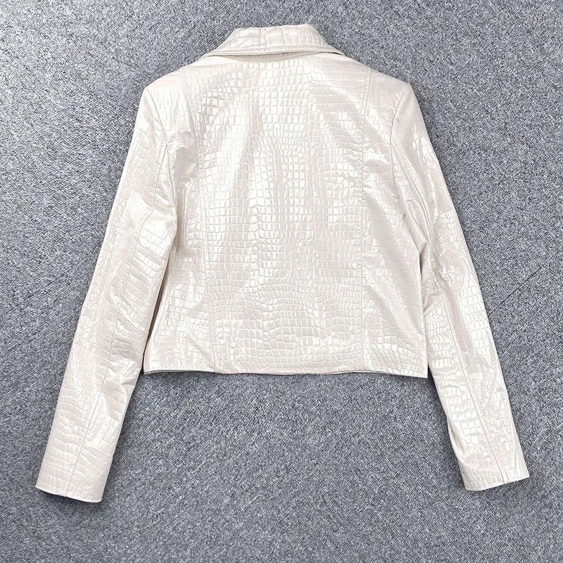 CrocTex Suit Collar Leather Jacket