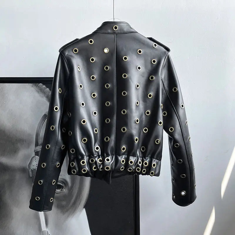 Hello Ring Black Leather Jacket