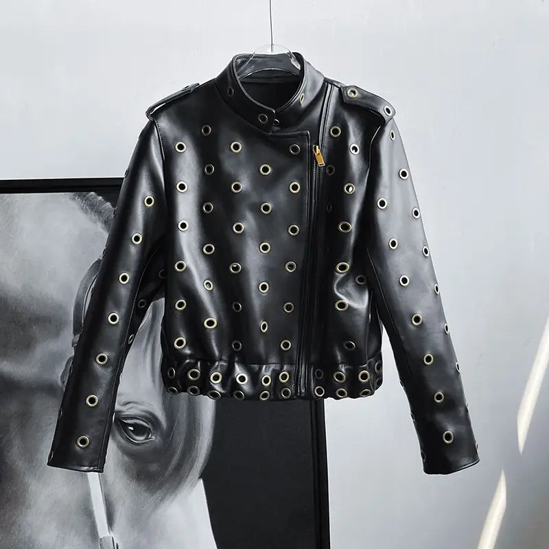 Hello Ring Black Leather Jacket