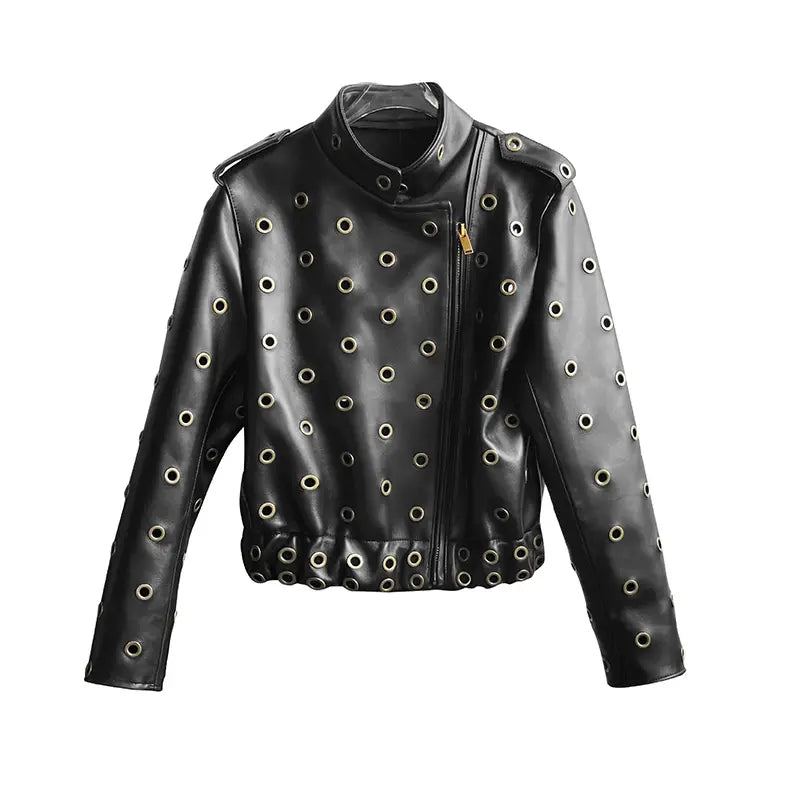 Hello Ring Black Leather Jacket