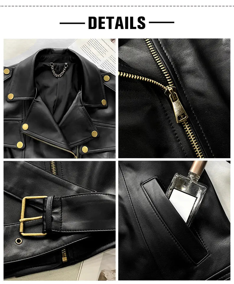 Noir Leather Biker Jacket