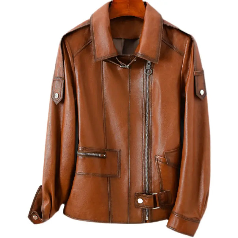 Viper Oil Wax Brown Leather Biker Jacket