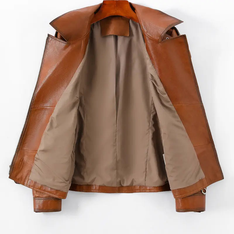 Viper Oil Wax Brown Leather Biker Jacket