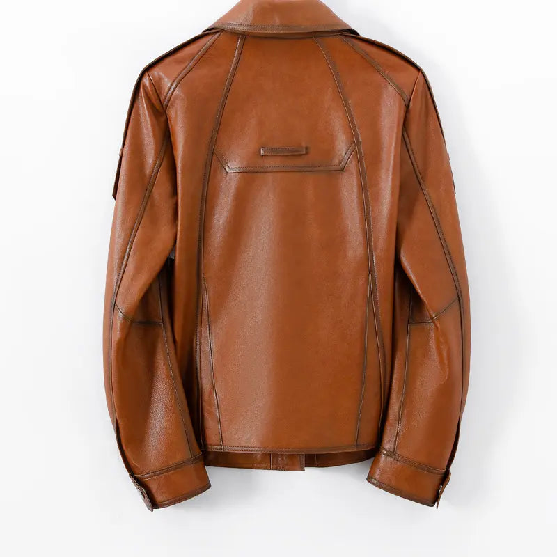 Viper Oil Wax Brown Leather Biker Jacket