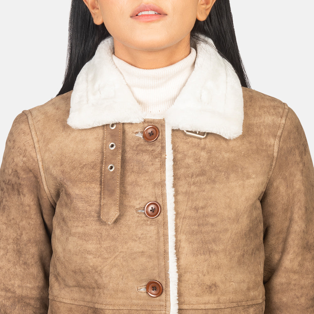 Plush Shearling Leather Coat