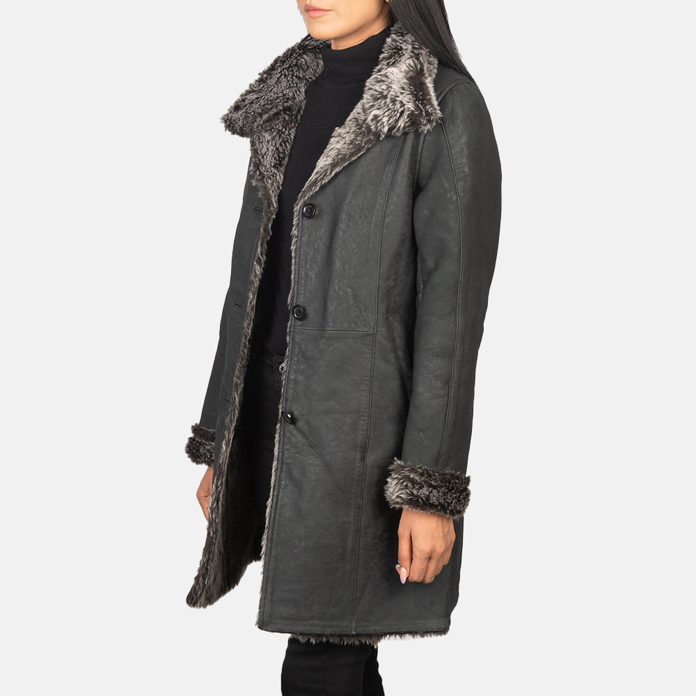 Ruler Shearling Leather Coat