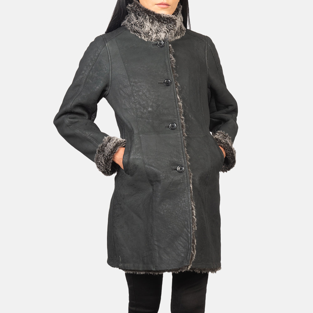 Ruler Shearling Leather Coat