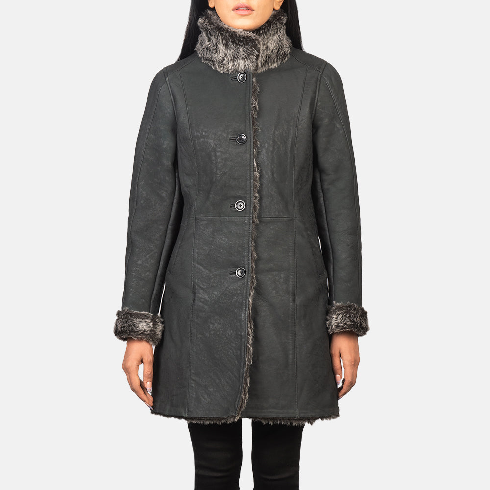 Ruler Shearling Leather Coat