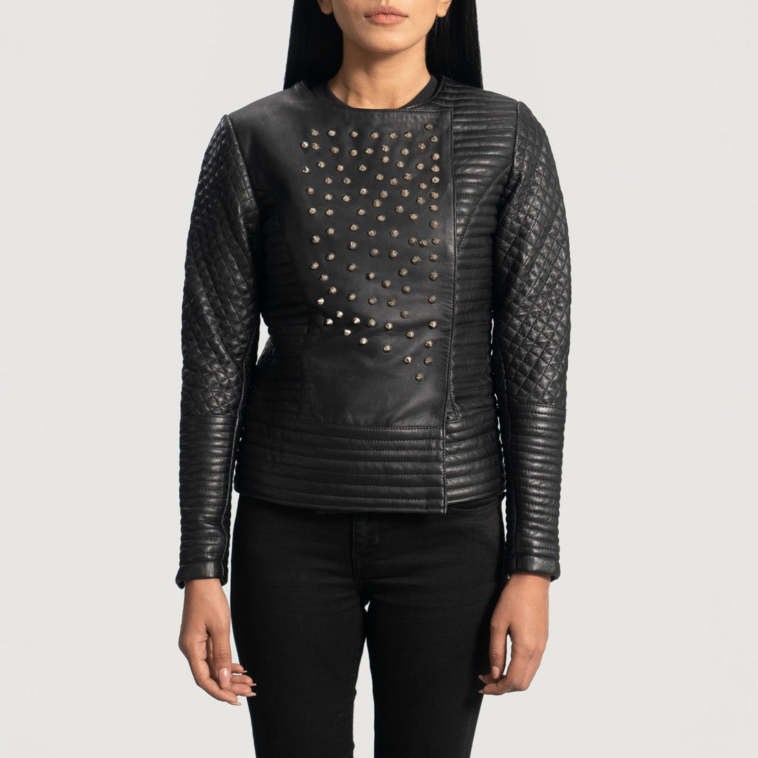 Strike Black Studded Leather Jacket