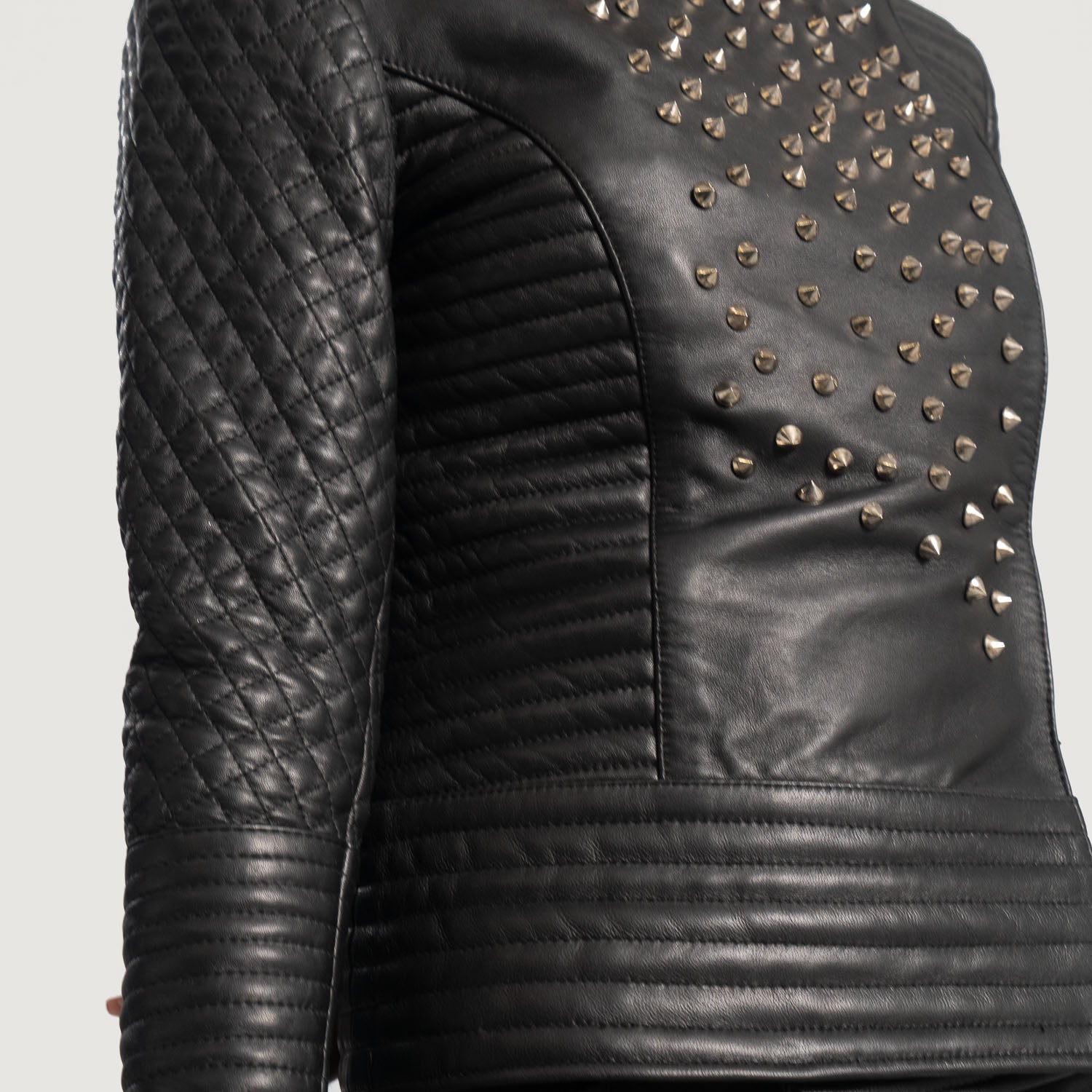 Strike Black Studded Leather Jacket