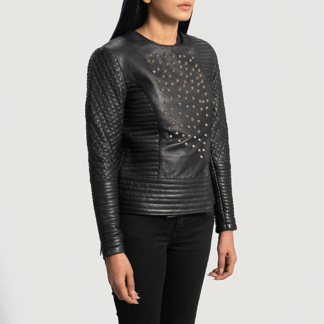 Strike Black Studded Leather Jacket
