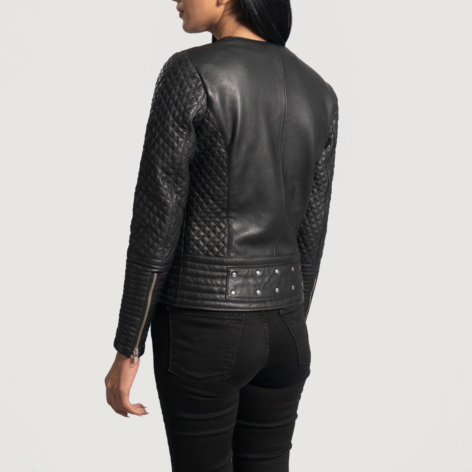 Strike Black Studded Leather Jacket
