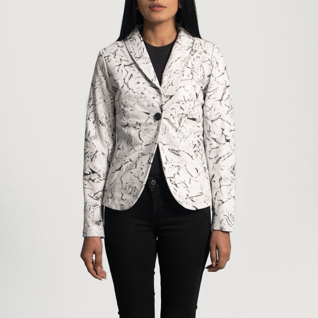 Vagabond White Leather Blazer