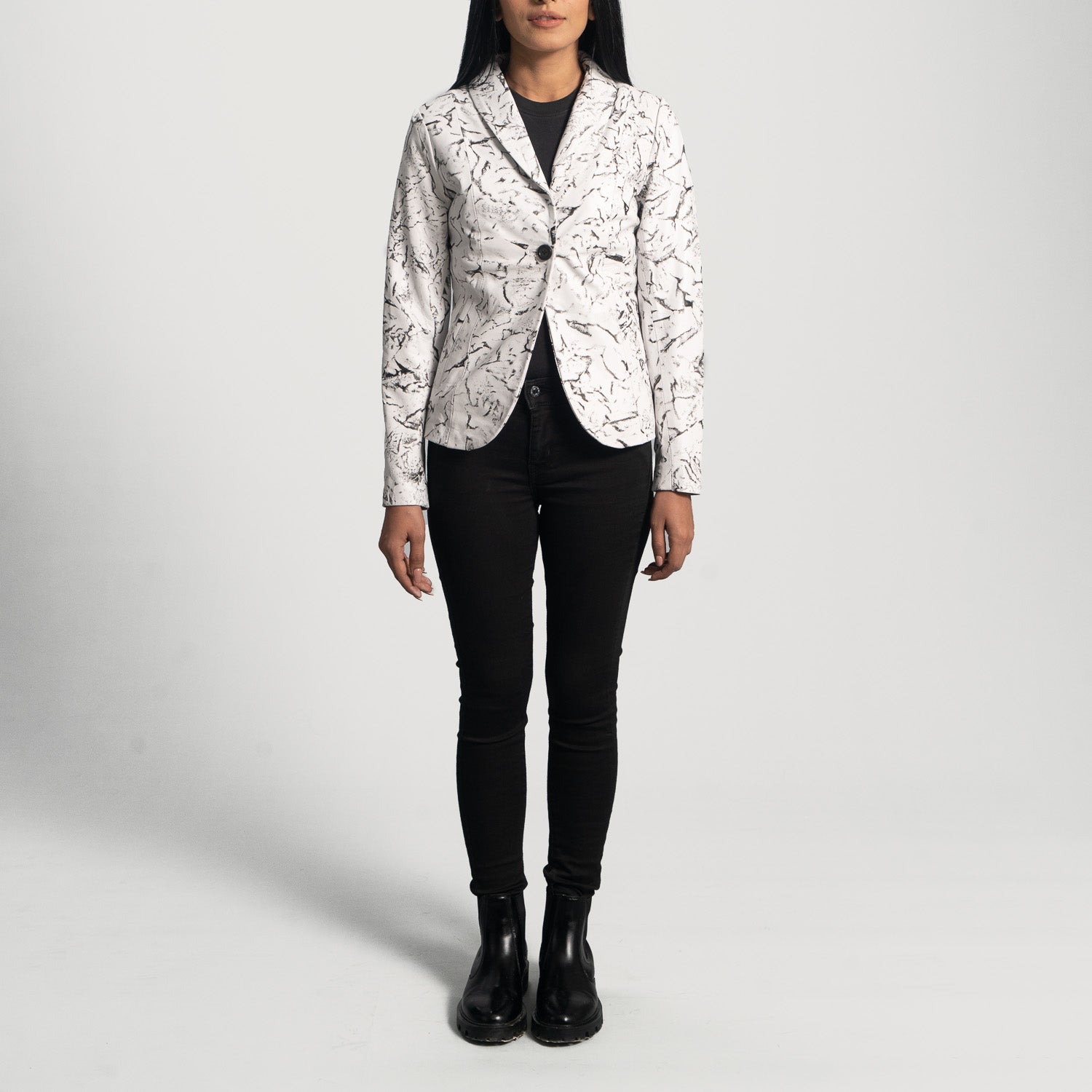 Vagabond White Leather Blazer