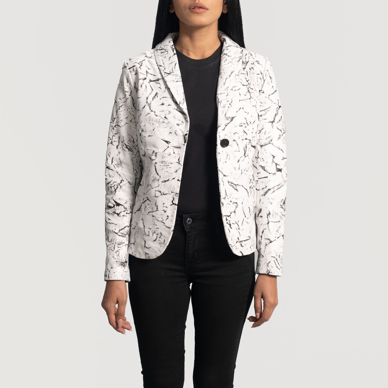 Vagabond White Leather Blazer
