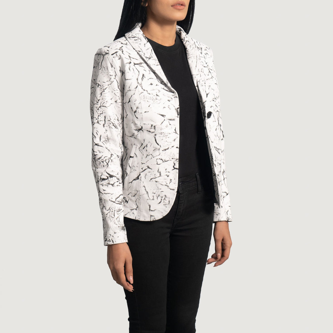 Vagabond White Leather Blazer