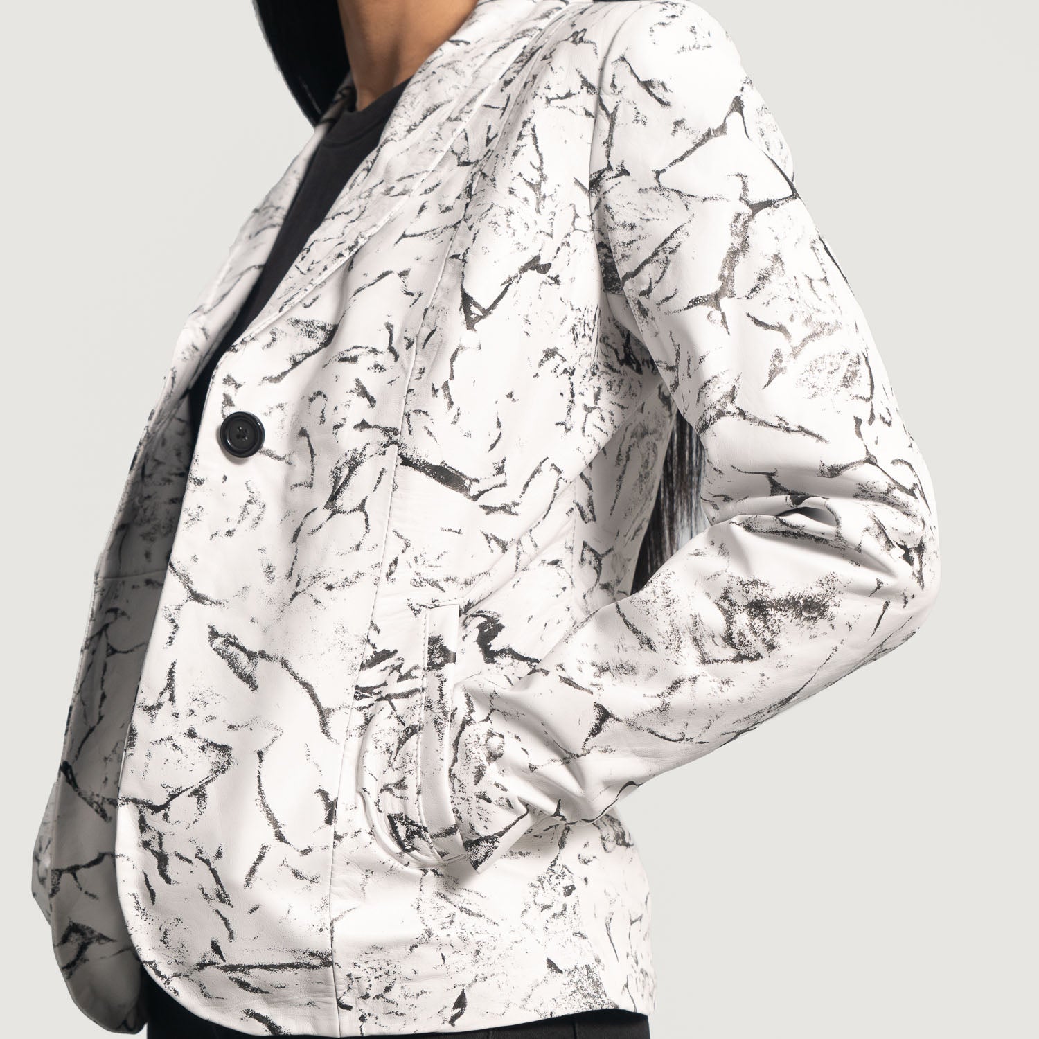 Vagabond White Leather Blazer