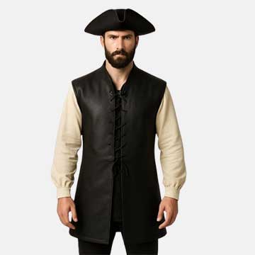 Medieval Leather Jerkin: Pirate Lace-Up Vest