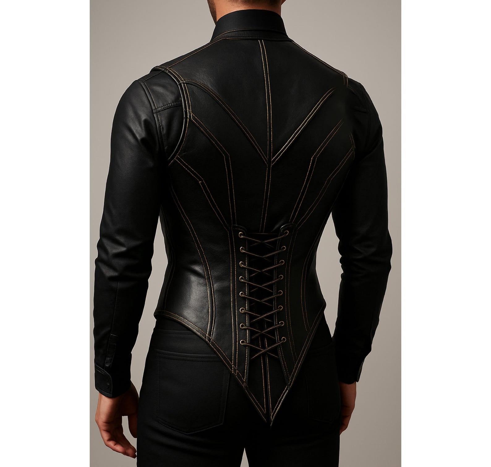 Leather Gothic Steampunk Gold Accents