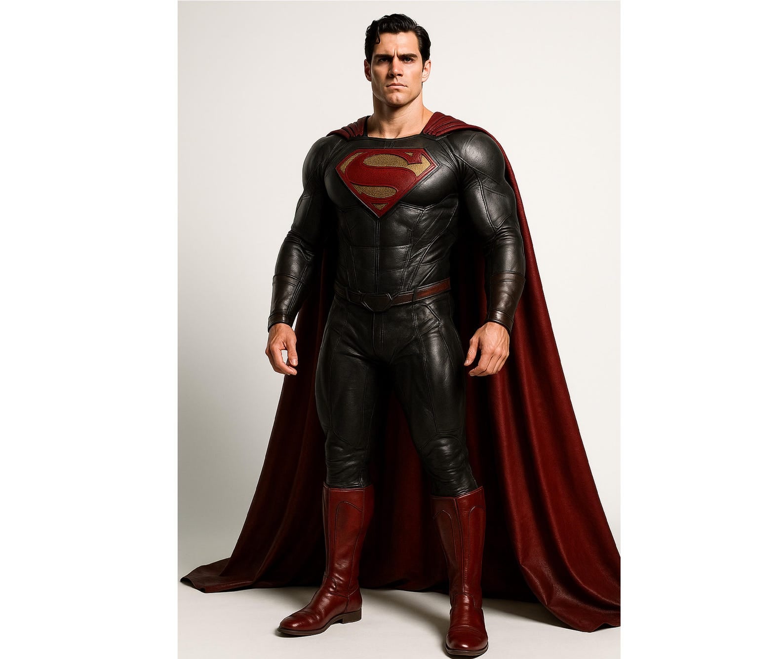Black Leather Hero Suit Superman