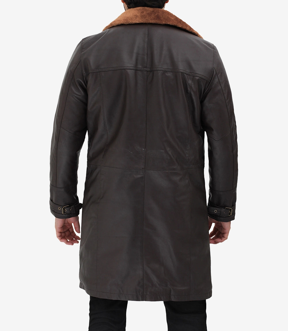 Turlock Men's Dark Brown 34 Vintage Shearling Coat