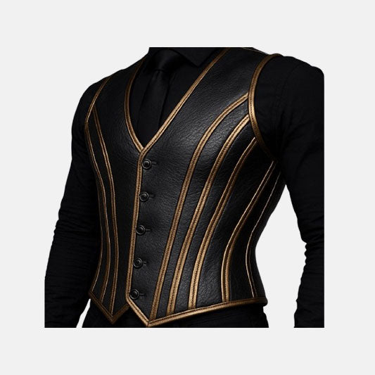 Leather Gothic Steampunk Gold Accents